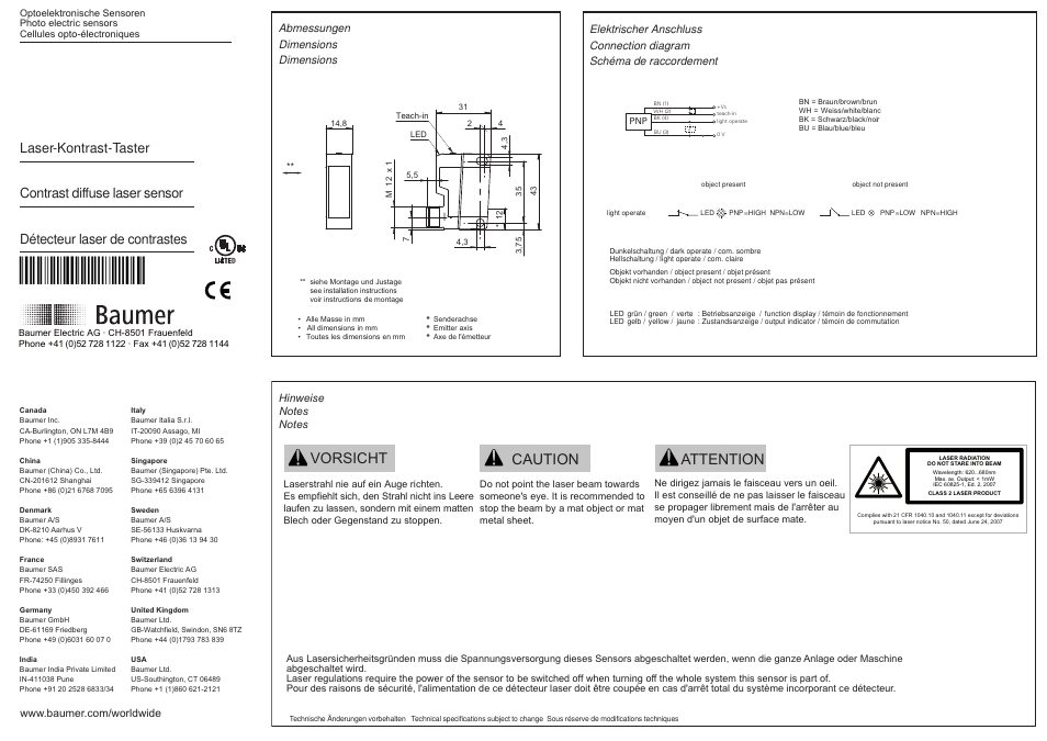 Baumer OZDK 14P1901/S14 User Manual | 2 pages