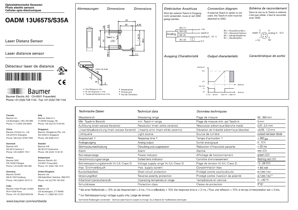 Baumer OADM 13U6575/S35A User Manual | 4 pages