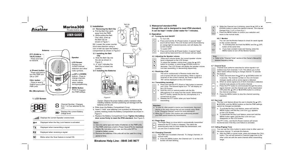 Binatone MARINA 300 User Manual | 2 pages