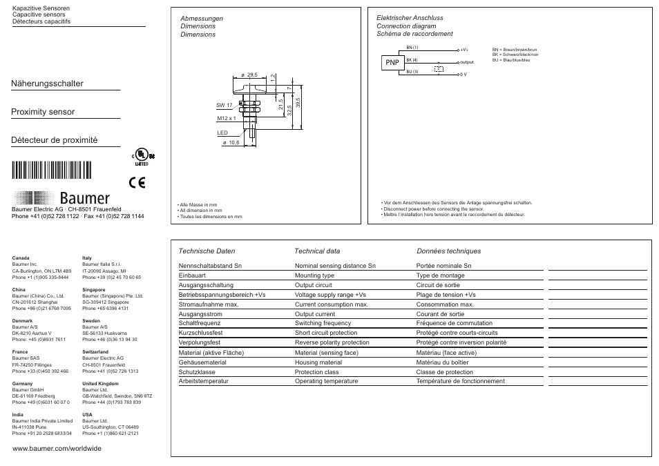 Baumer CFAK 12P1140/L User Manual | 2 pages