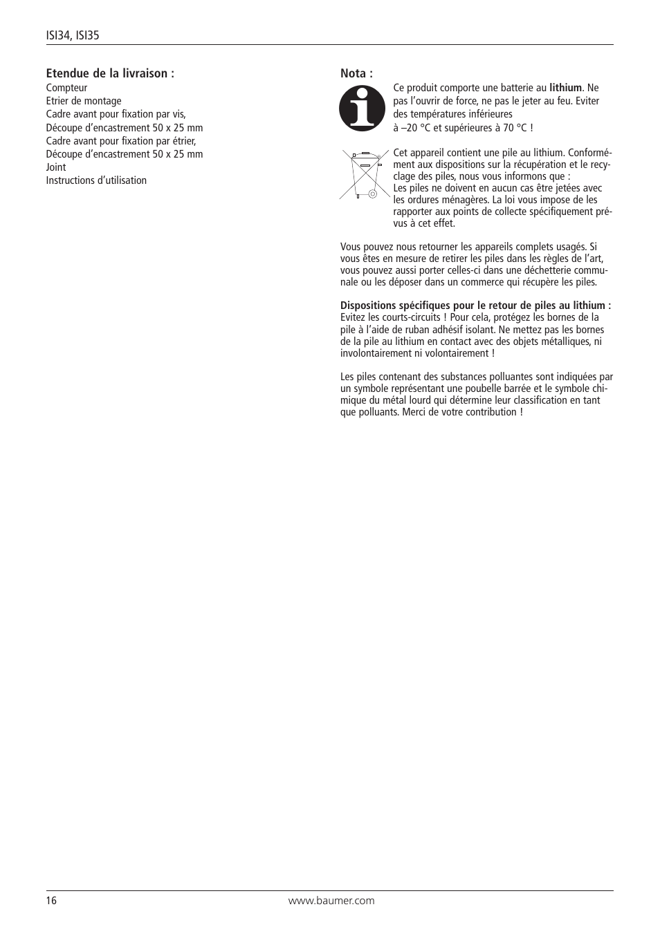 Baumer ISI35 User Manual | Page 16 / 20