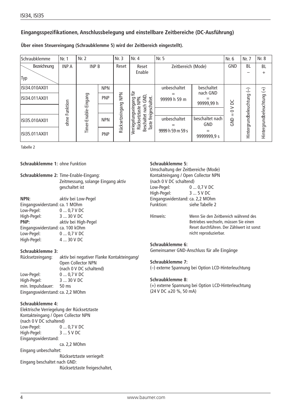 Baumer ISI35 User Manual | Page 4 / 20