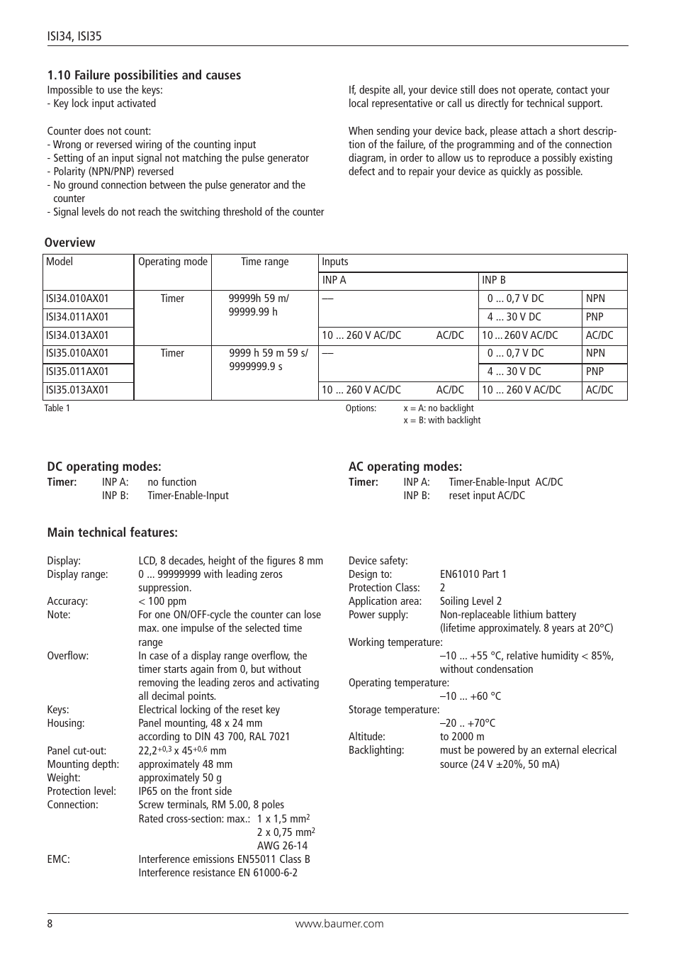 Baumer ISI35 User Manual | Page 8 / 20
