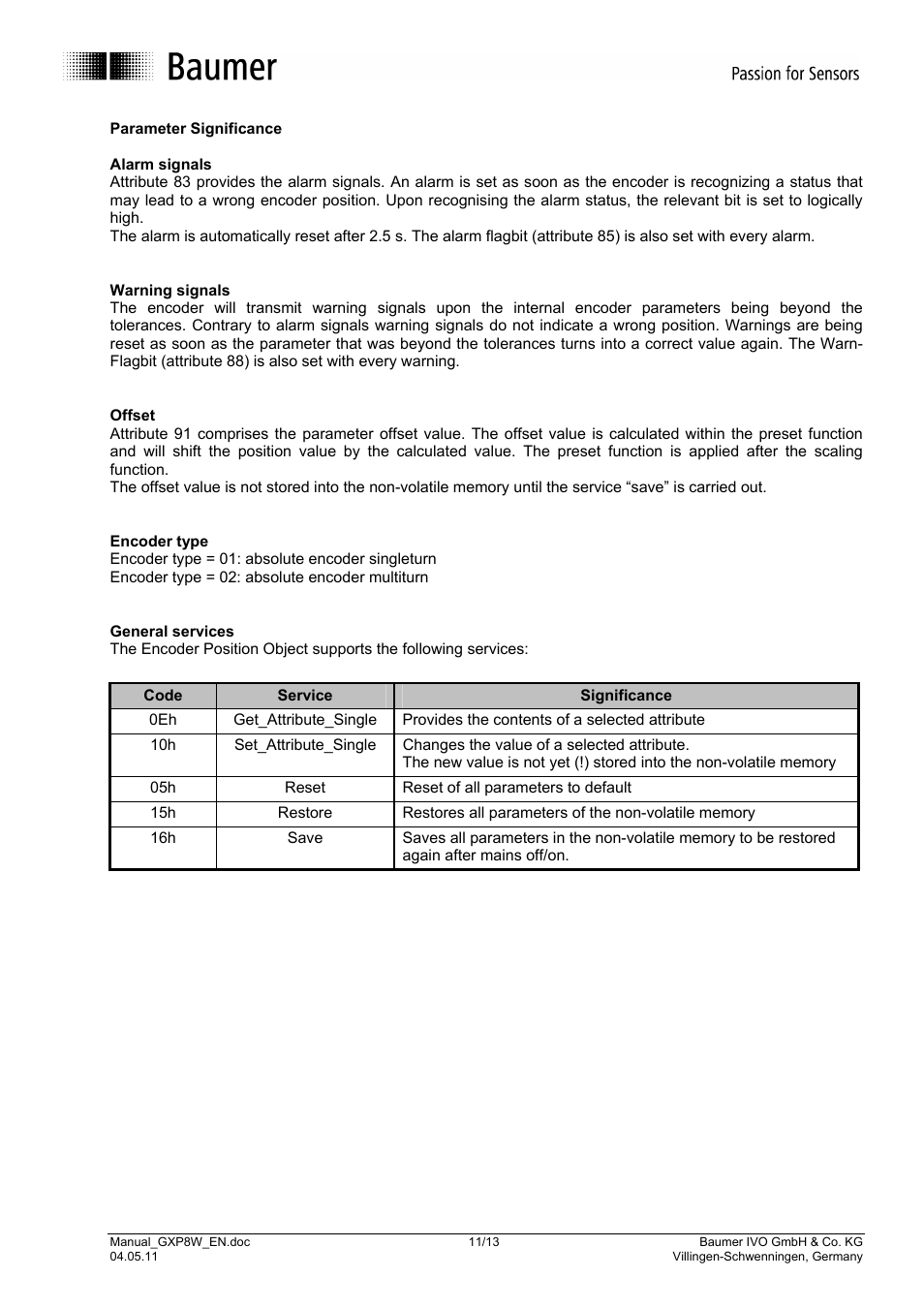 Baumer GXP8W User Manual | Page 11 / 13