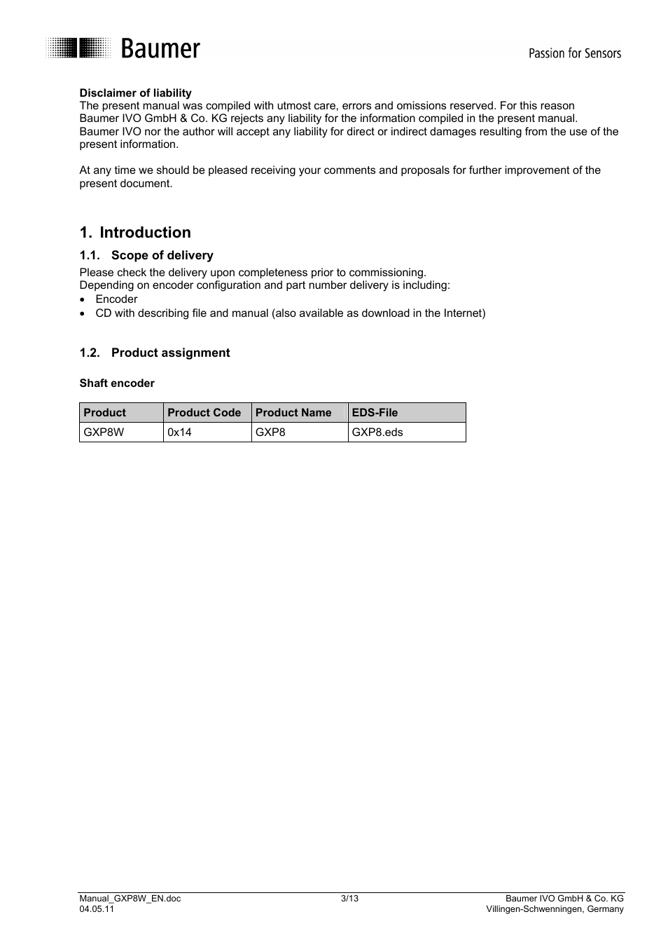 Introduction | Baumer GXP8W User Manual | Page 3 / 13