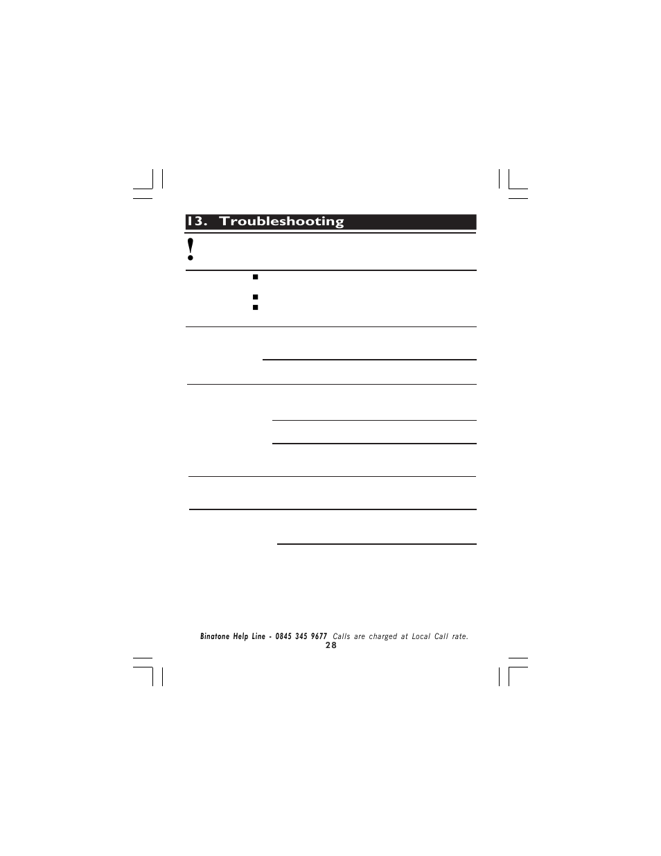 Troubleshooting | Binatone 710 User Manual | Page 28 / 32