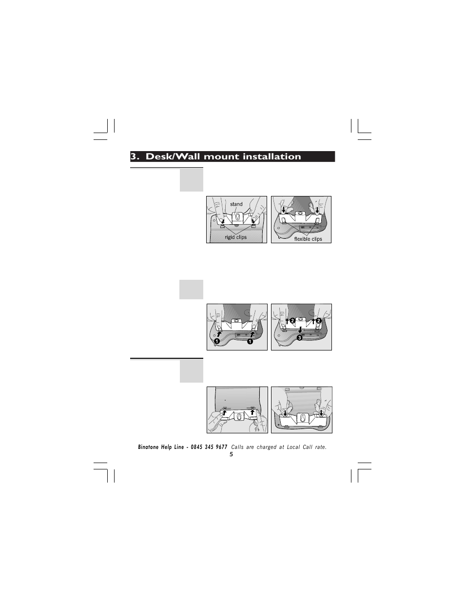 Desk/wall mount installation | Binatone 710 User Manual | Page 5 / 32