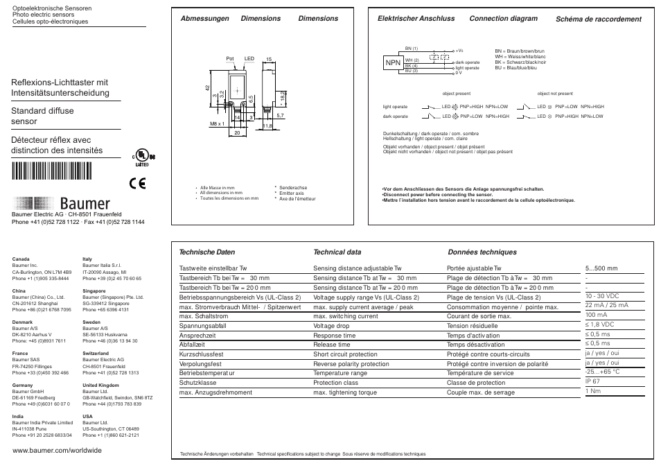 Baumer FZDK 20N5101/S35A User Manual | 2 pages