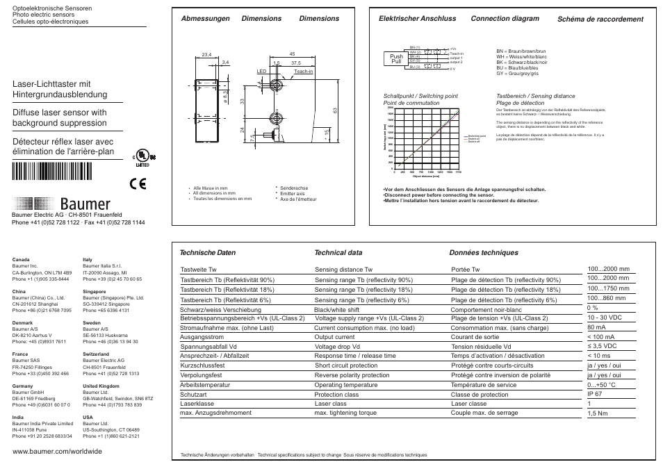 Baumer OHDK 25G6912 User Manual | 3 pages