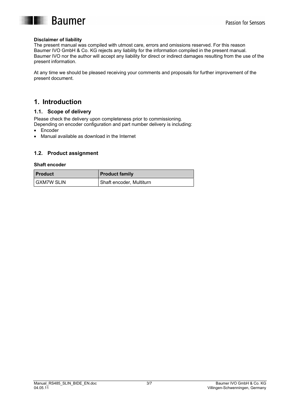 Introduction | Baumer GXM7W User Manual | Page 3 / 7