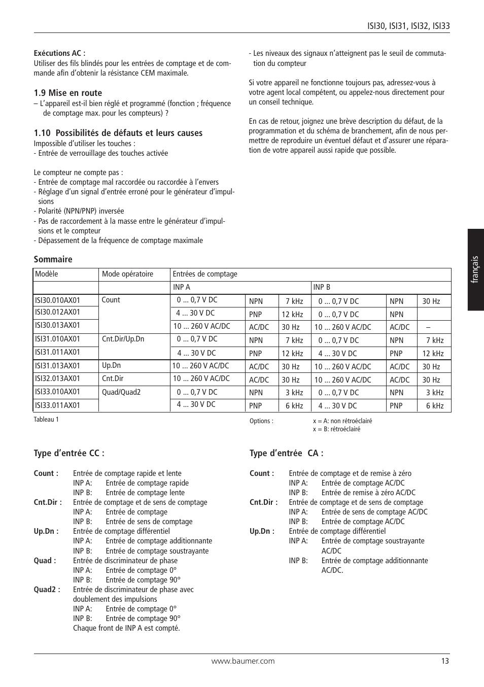 Baumer ISI33 counter User Manual | Page 13 / 20
