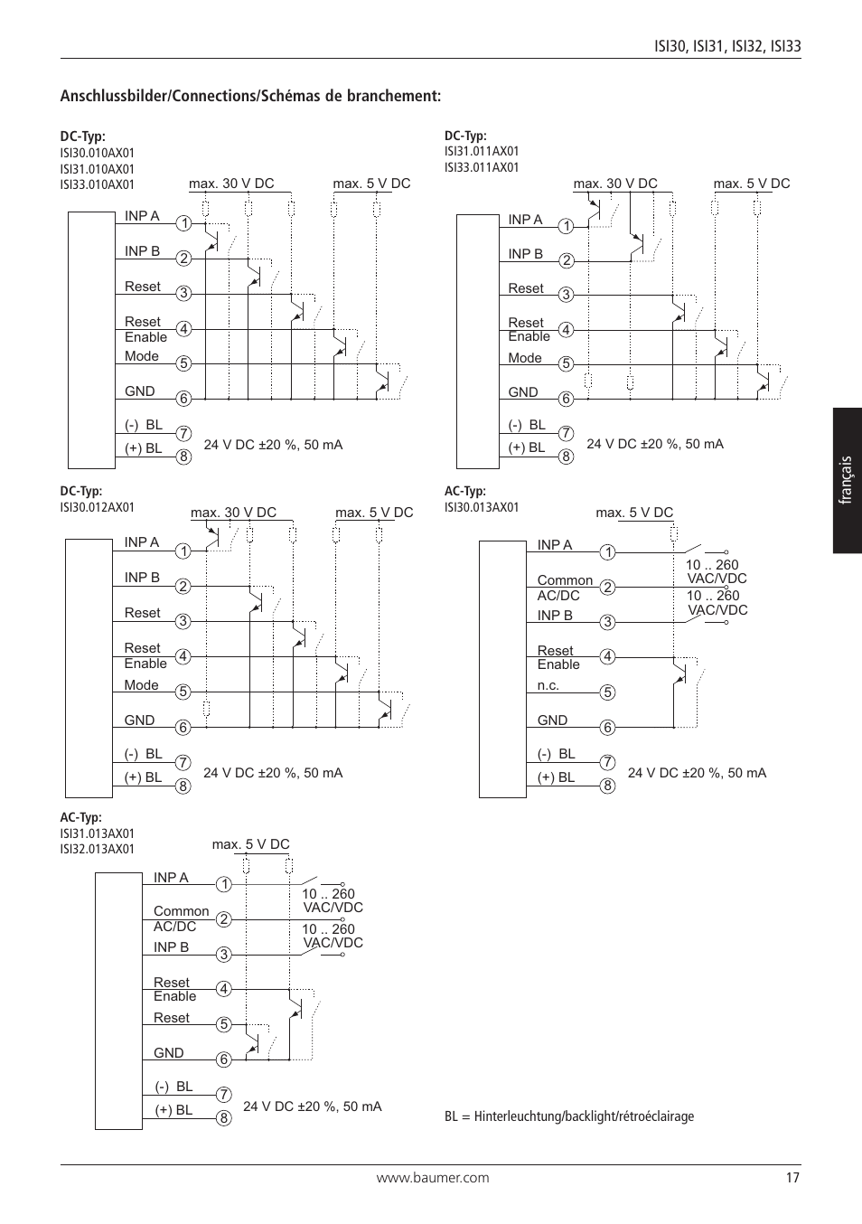 Baumer ISI33 counter User Manual | Page 17 / 20