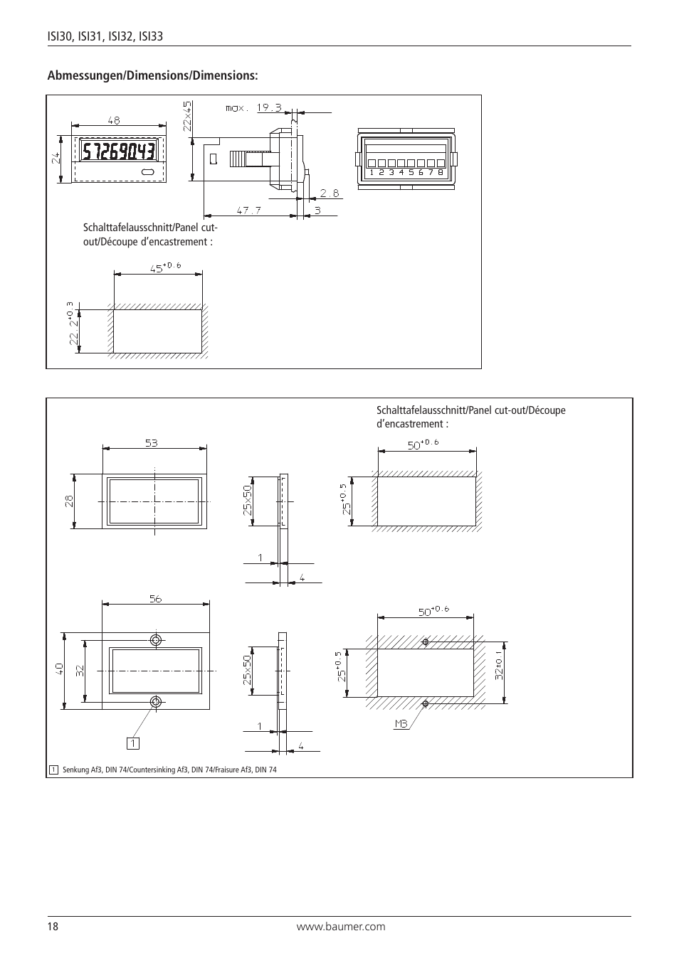 Baumer ISI33 counter User Manual | Page 18 / 20