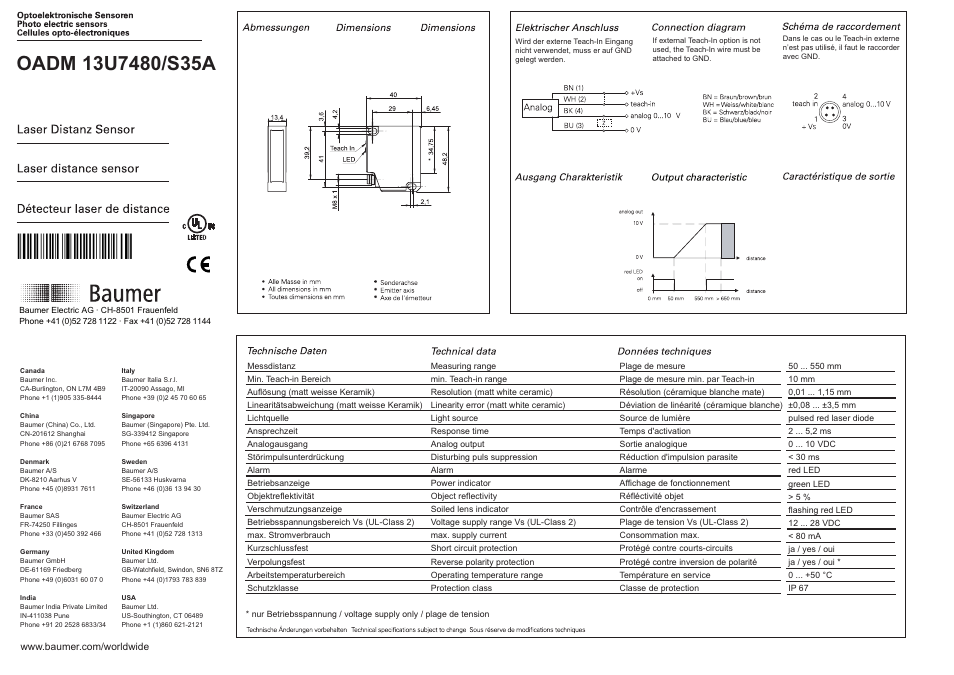 Baumer OADM 13U7480/S35A User Manual | 4 pages