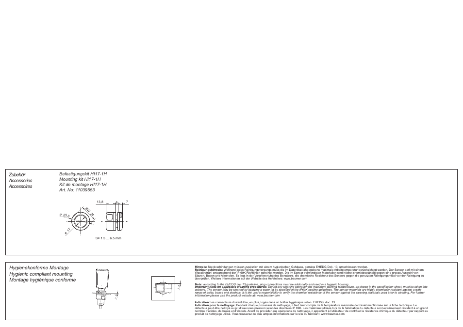 Zubehör accessories accessoires | Baumer FPDH 14P5101/KS34A User Manual | Page 2 / 2