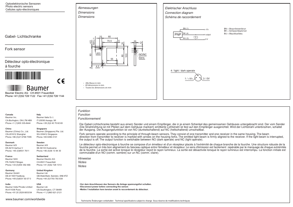 Baumer FGUM 080P8001/S35L User Manual | 2 pages