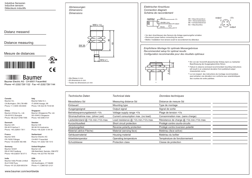 Baumer IWRM 30I9704/S14 User Manual | 2 pages