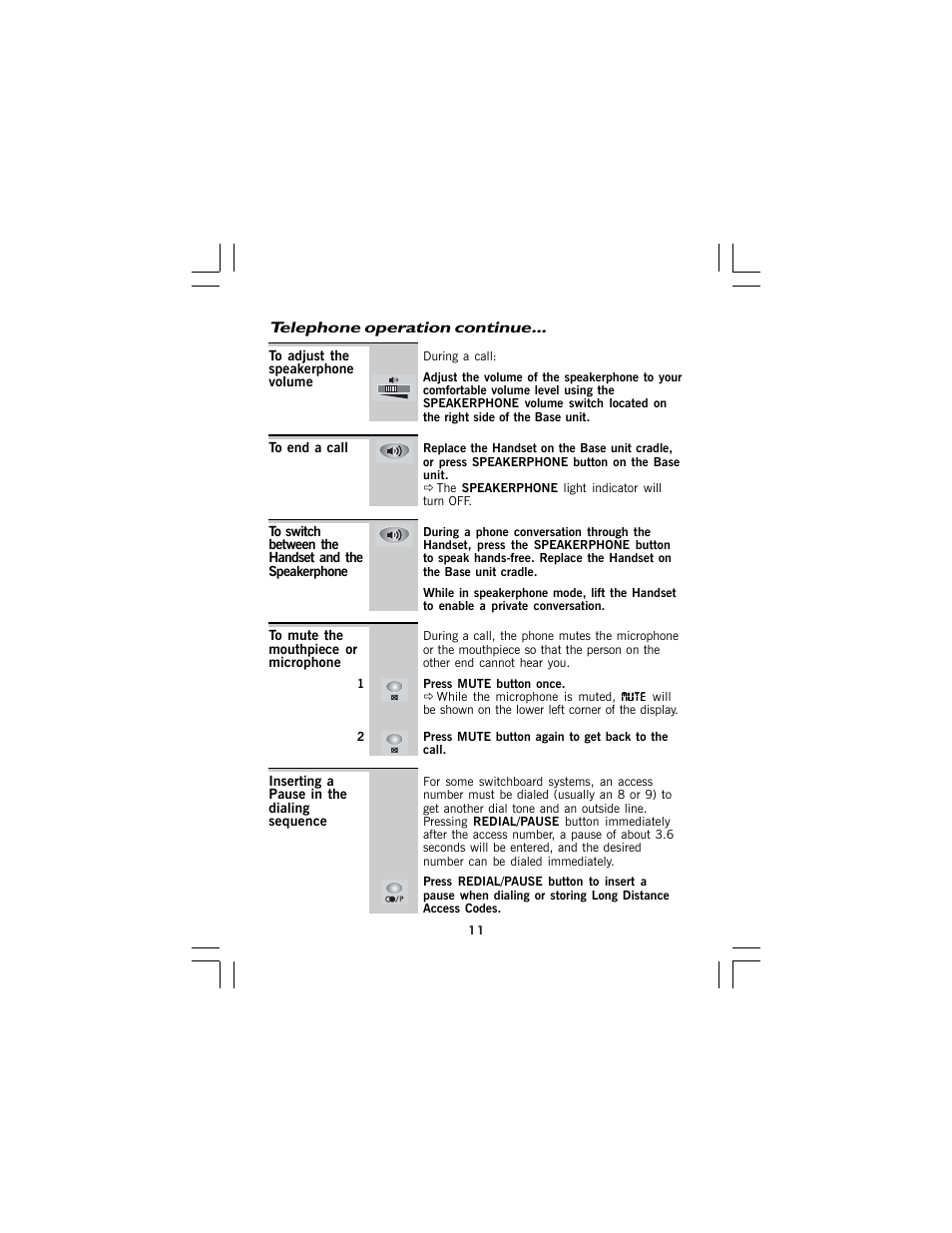 Binatone SPEAKEASY 5 User Manual | Page 11 / 28
