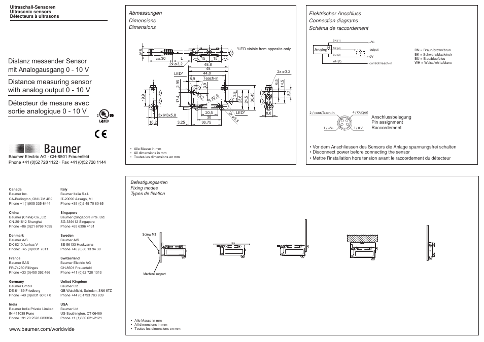 Baumer UNDK 09U6914/KS35A User Manual | 3 pages