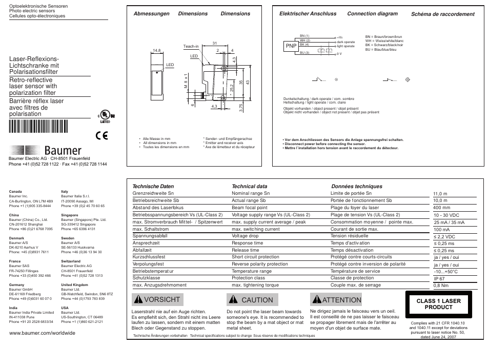 Baumer OPDK 14P5901/S35A User Manual | 2 pages