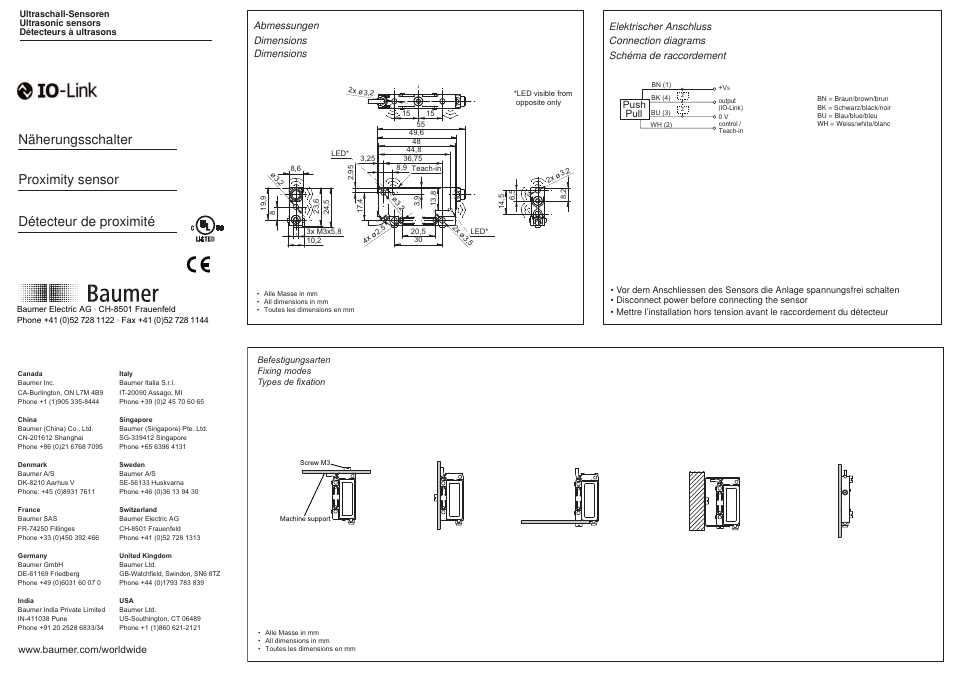 Baumer UNCK 09G8914/IO User Manual | 3 pages