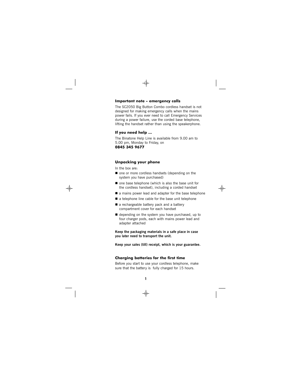 Binatone SC2050 User Manual | Page 2 / 39