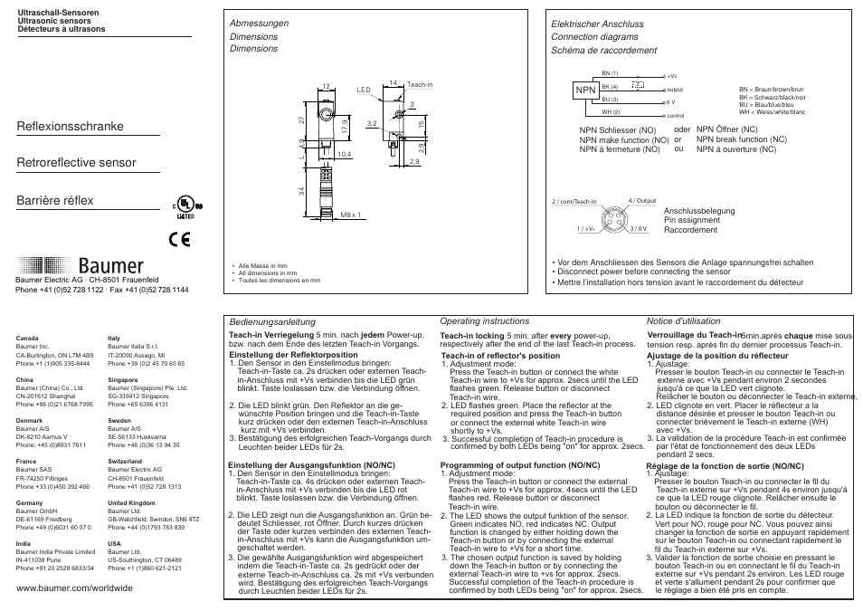 Baumer URDK 10N8914/KS35A User Manual | 2 pages