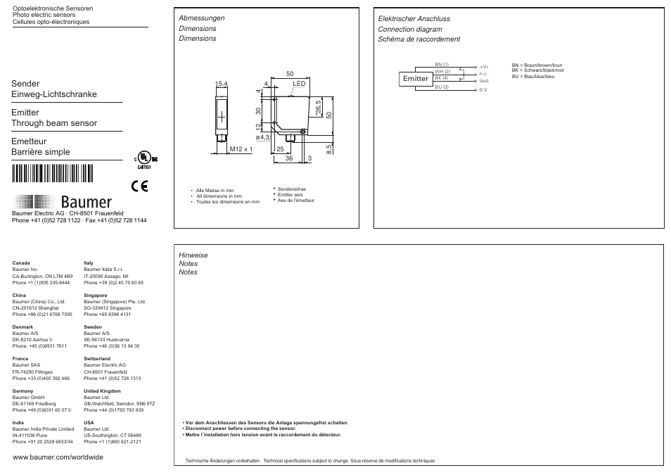 Baumer FSDM 16D9601/S14 User Manual | 2 pages