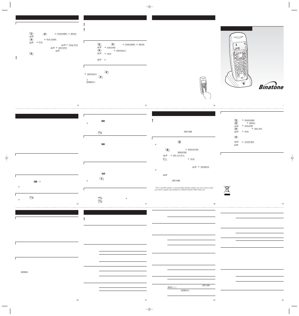 Binatone Fusion 2510 User Manual | 2 pages