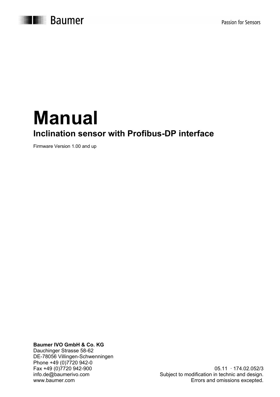 Baumer GNAMG User Manual | 19 pages