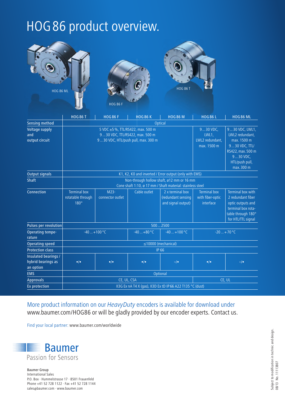 Hog 86 product overview | Baumer HOG86 User Manual | Page 6 / 6