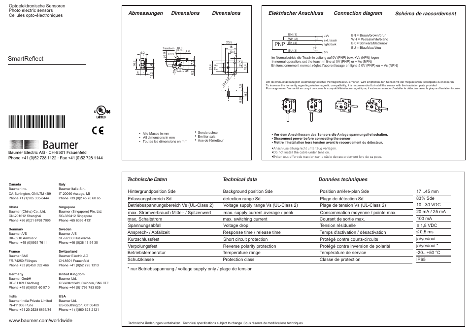 Baumer FNCK 07P6910 User Manual | 2 pages