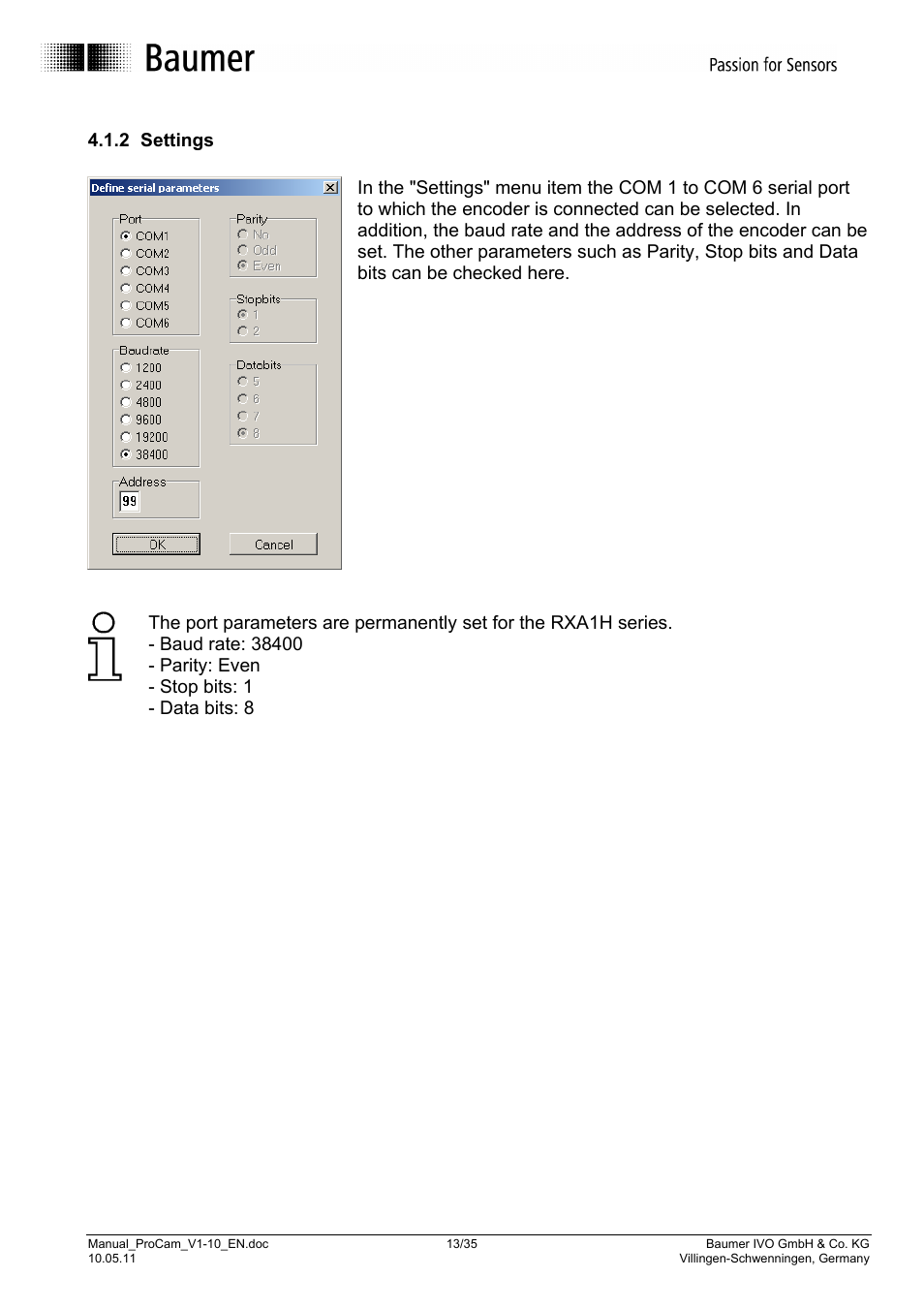 Baumer RXA1H User Manual | Page 13 / 35