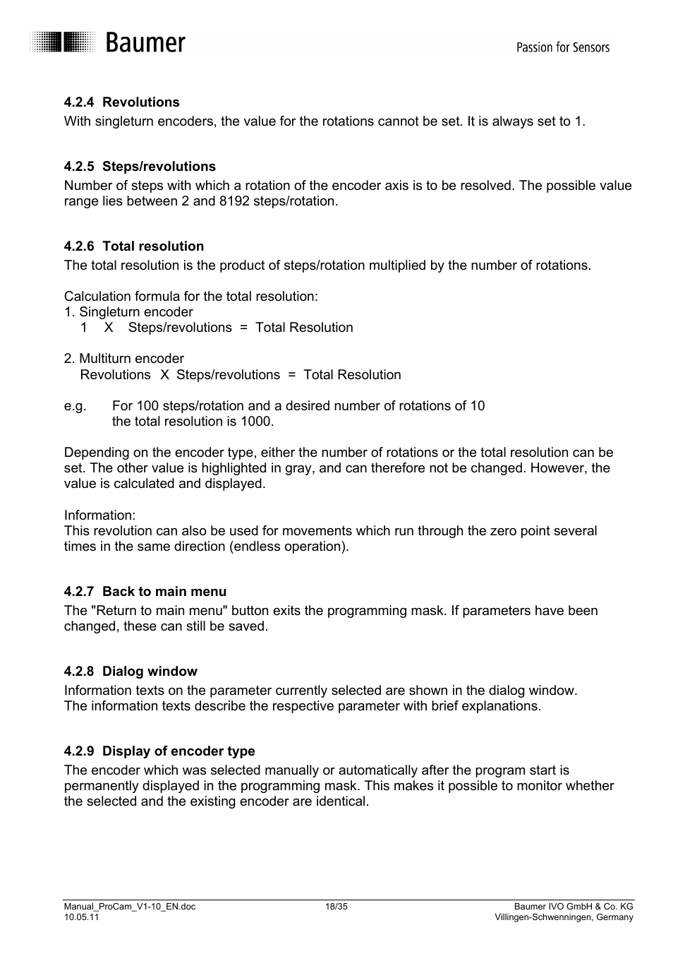 Baumer RXA1H User Manual | Page 18 / 35