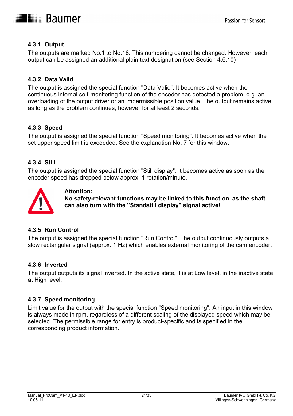 Baumer RXA1H User Manual | Page 21 / 35