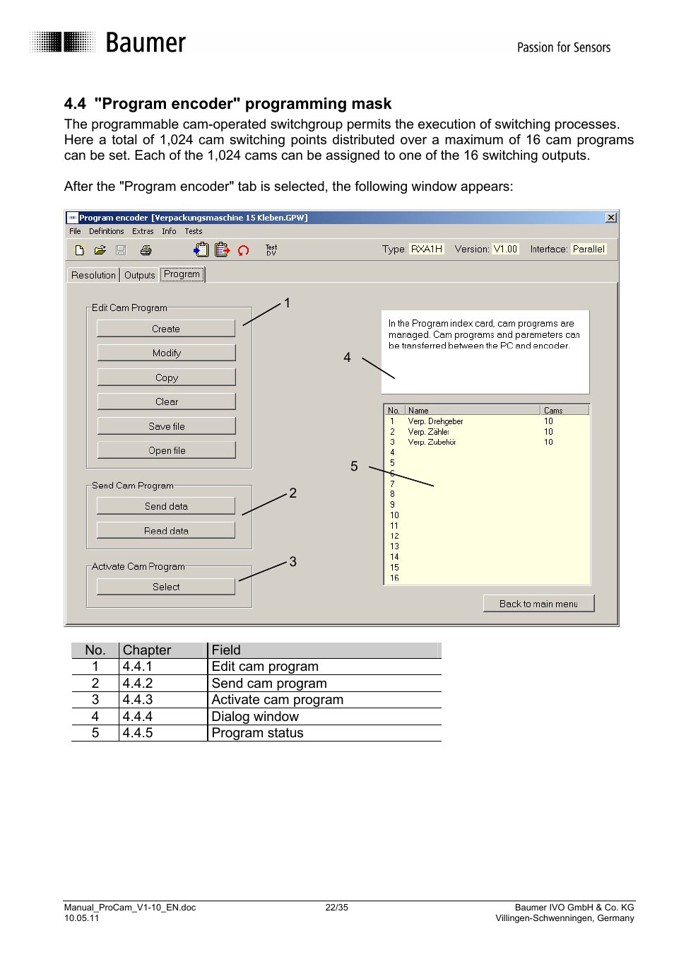 4 "program encoder" programming mask | Baumer RXA1H User Manual | Page 22 / 35
