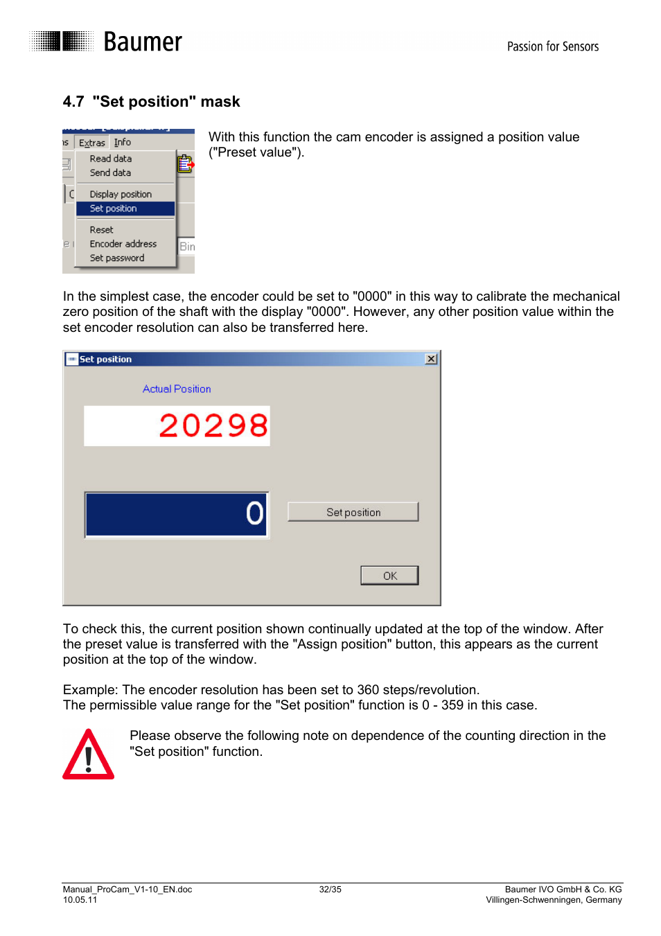 7 "set position" mask | Baumer RXA1H User Manual | Page 32 / 35