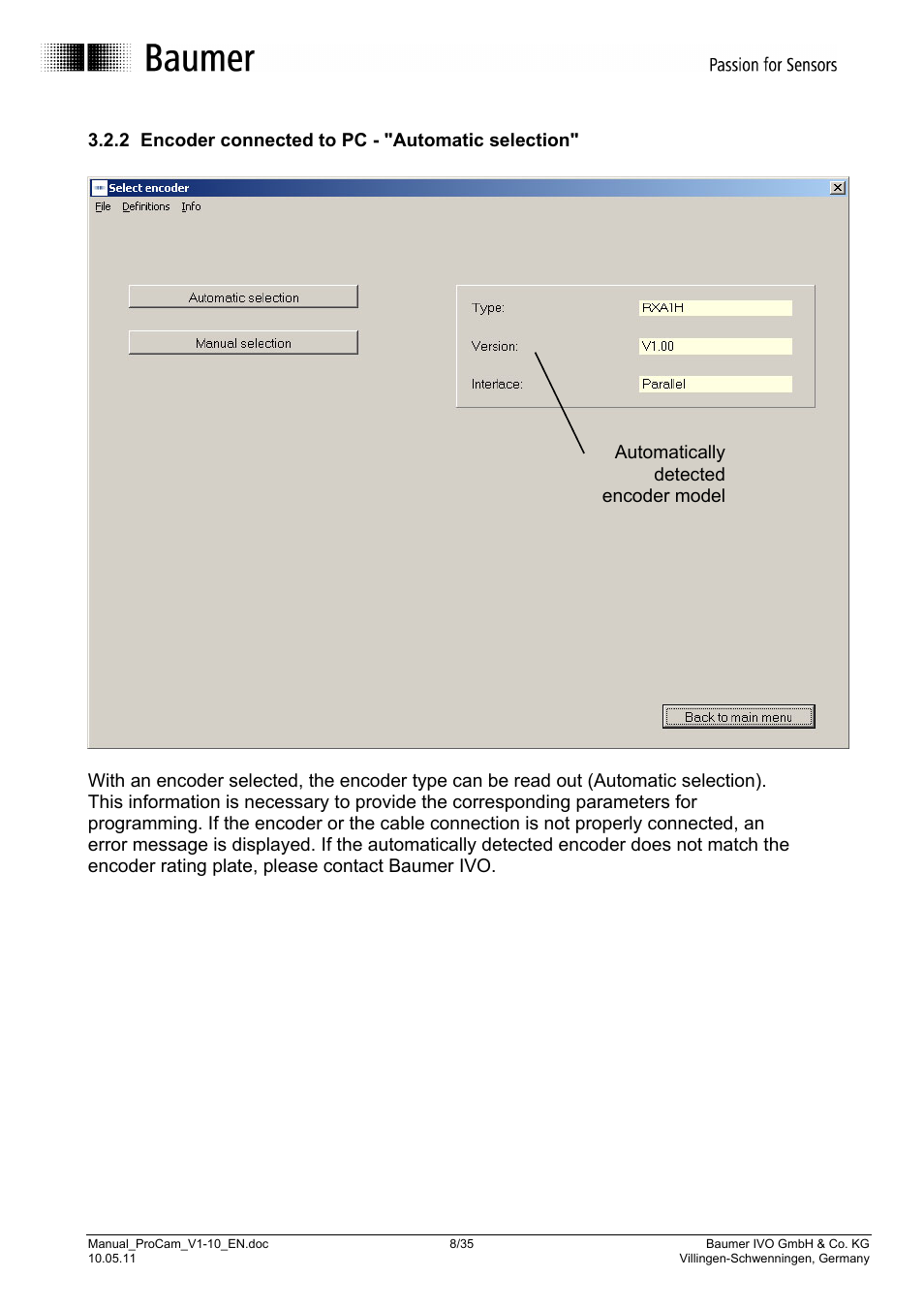 Baumer RXA1H User Manual | Page 8 / 35