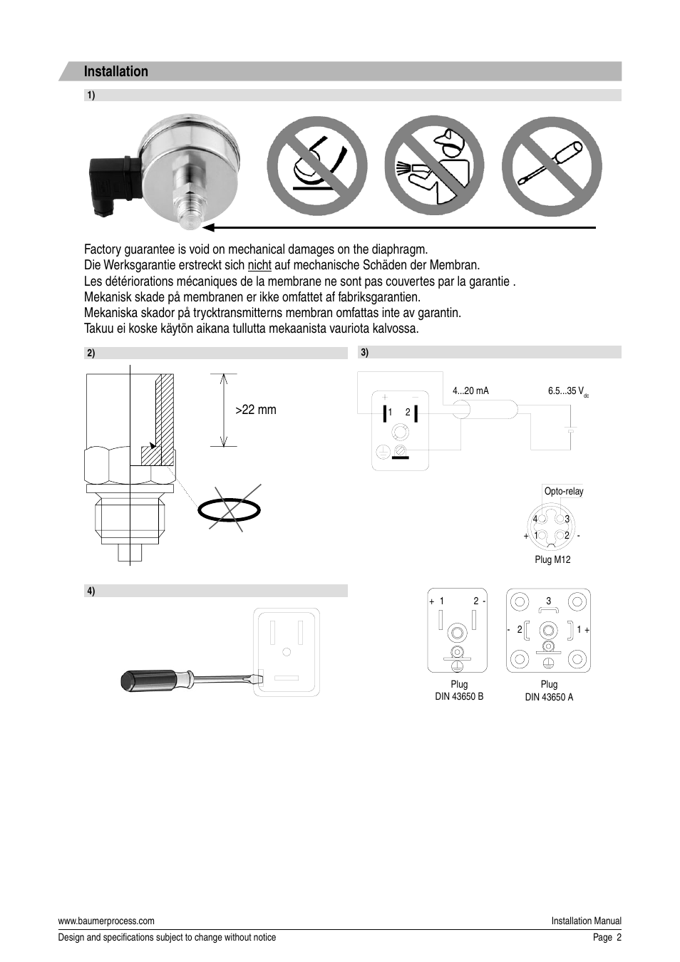 Installation | Baumer Flex Bar HRT User Manual | Page 2 / 8