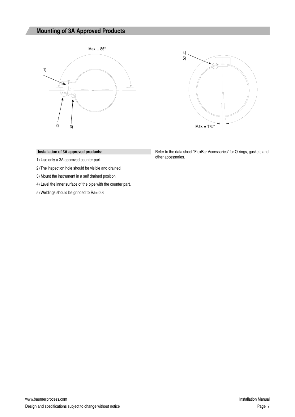 Mounting of 3a approved products | Baumer Flex Bar HRT User Manual | Page 7 / 8