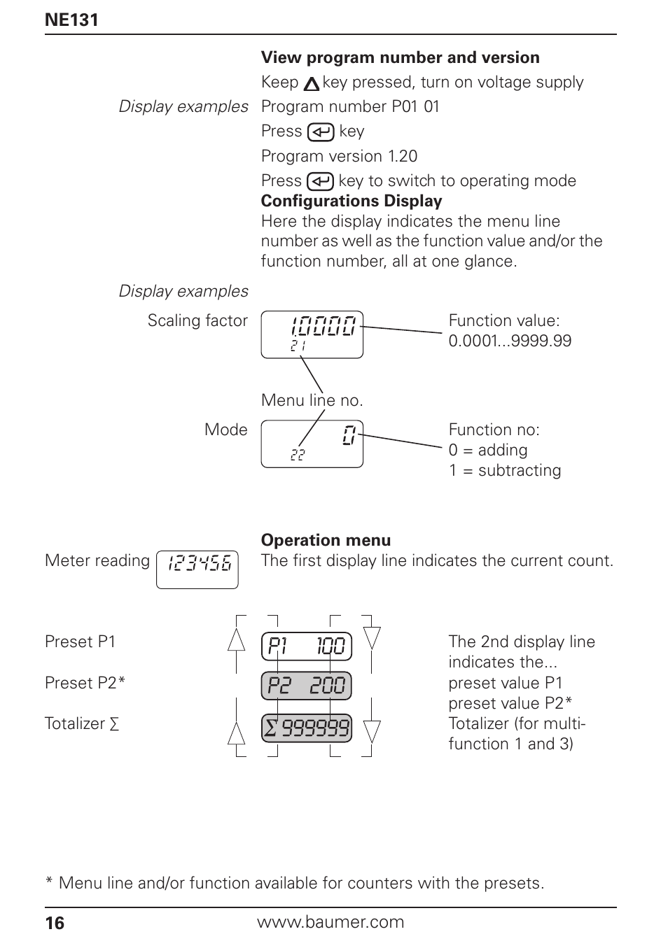 Baumer NE131 User Manual | Page 16 / 48