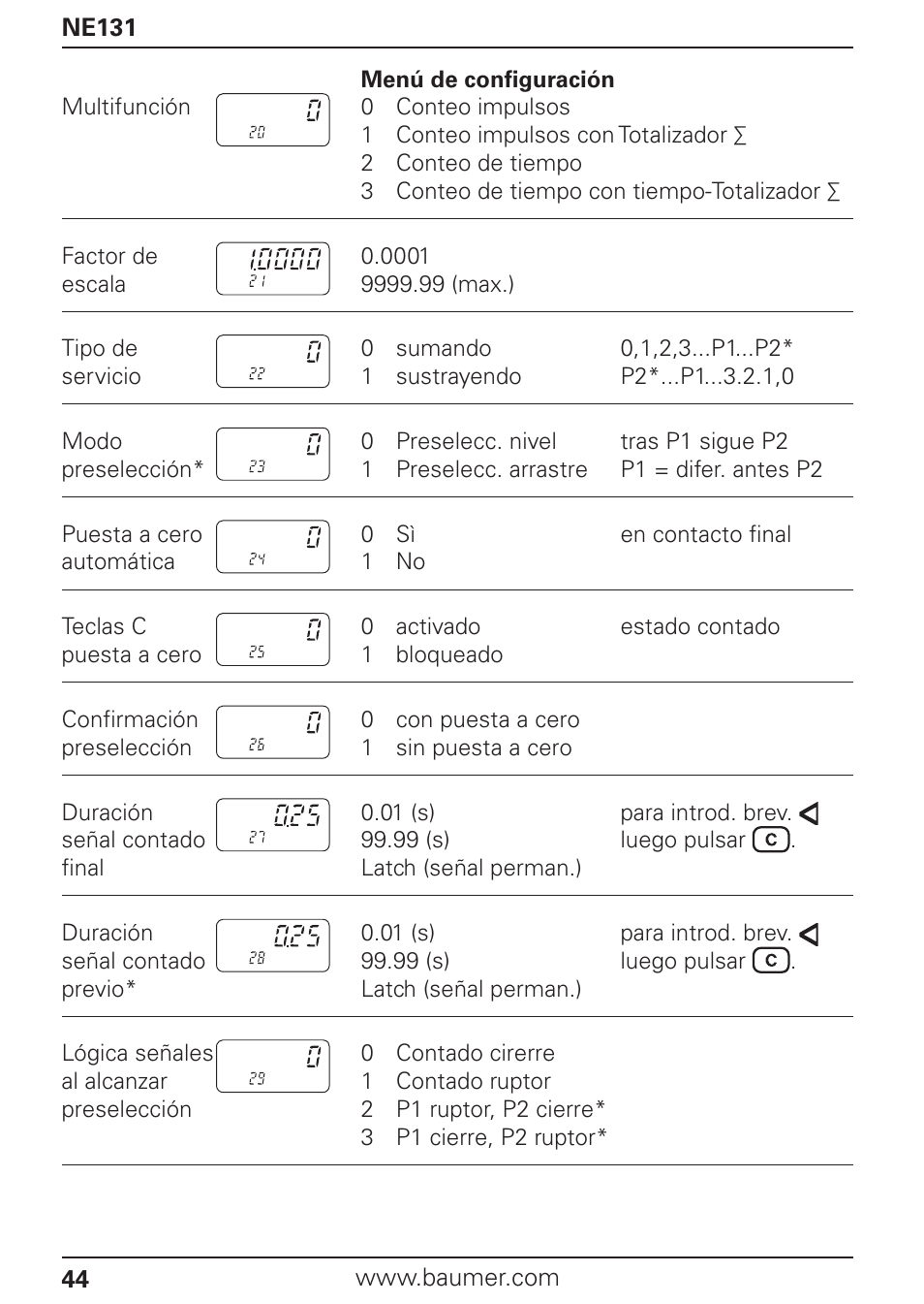 Baumer NE131 User Manual | Page 44 / 48