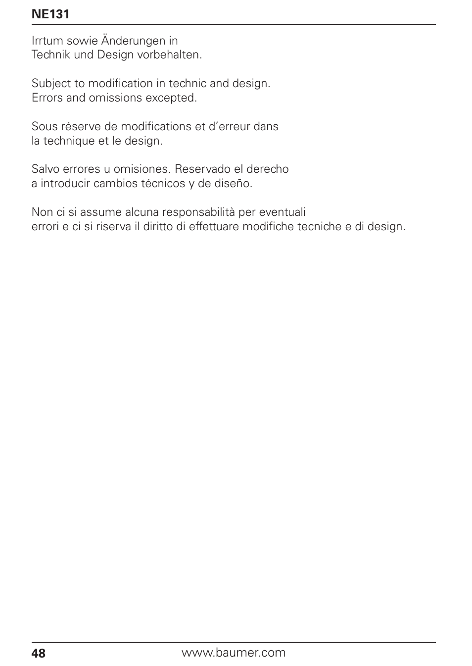 Baumer NE131 User Manual | Page 48 / 48