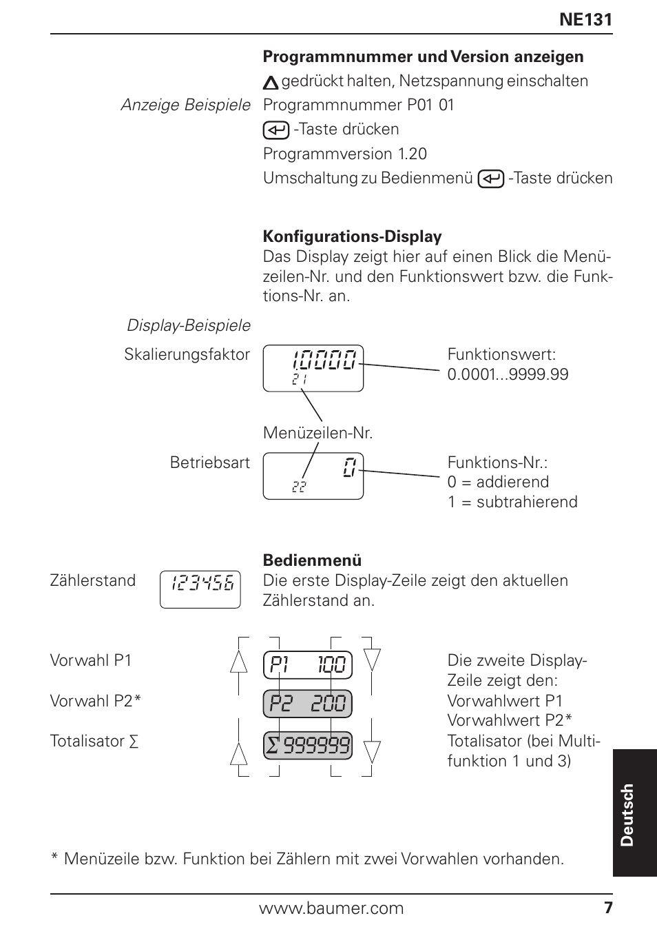 Baumer NE131 User Manual | Page 7 / 48