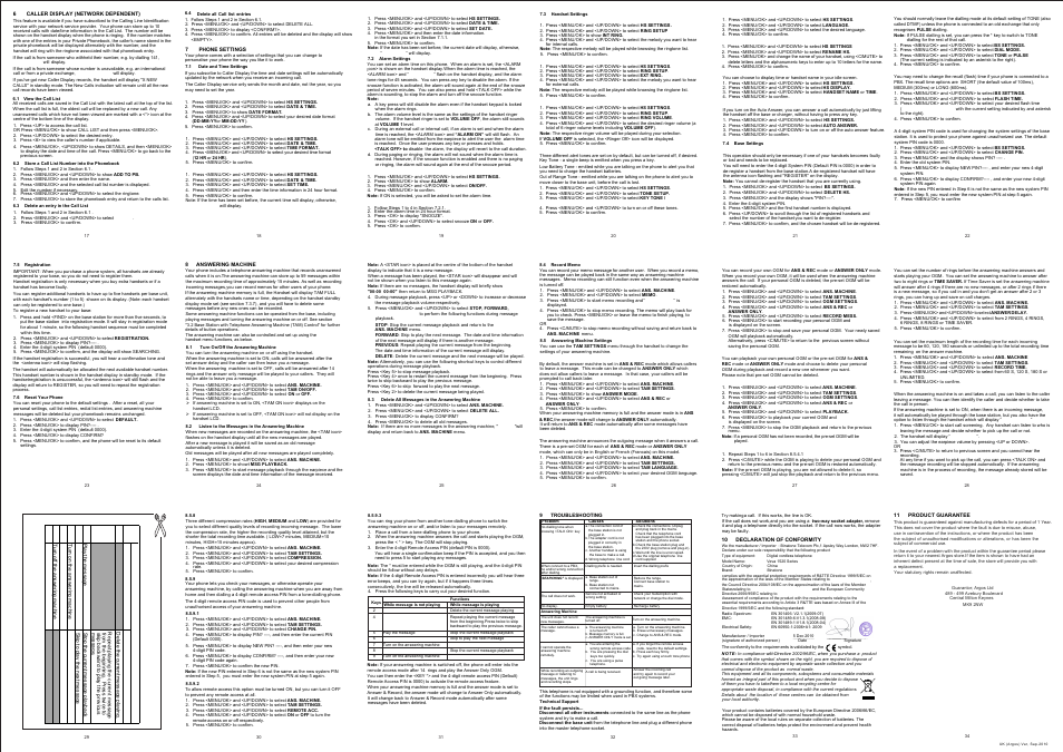 Binatone VEVA 1520 User Manual | Page 2 / 2