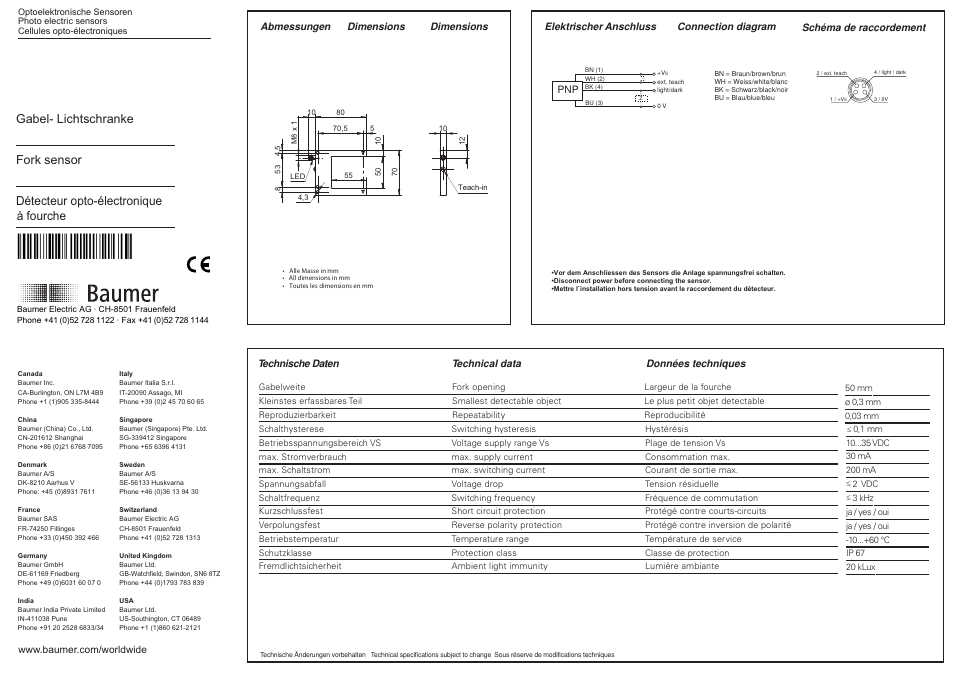 Baumer FGUM 050P6901/S35A User Manual | 2 pages