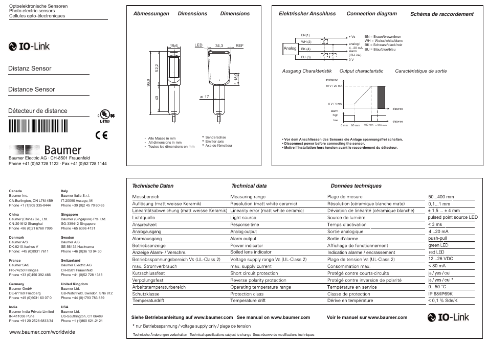 Baumer FADH 14I4470/IO User Manual | 2 pages