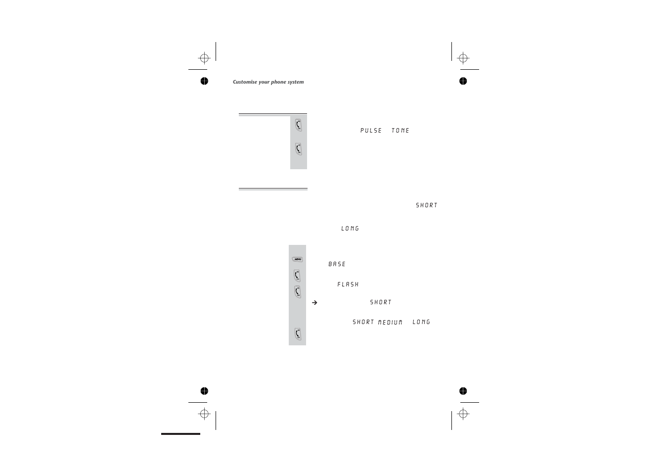 Flash(recall) timing 40 | Binatone SYMPHONY 2210 User Manual | Page 44 / 57