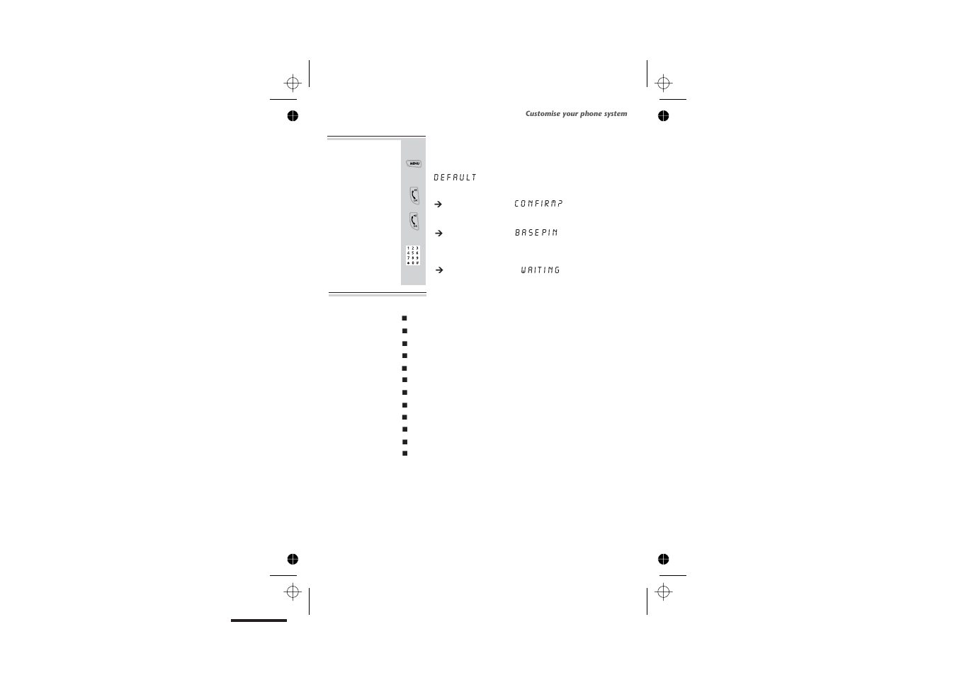 Default settings, 41 | Binatone SYMPHONY 2210 User Manual | Page 45 / 57