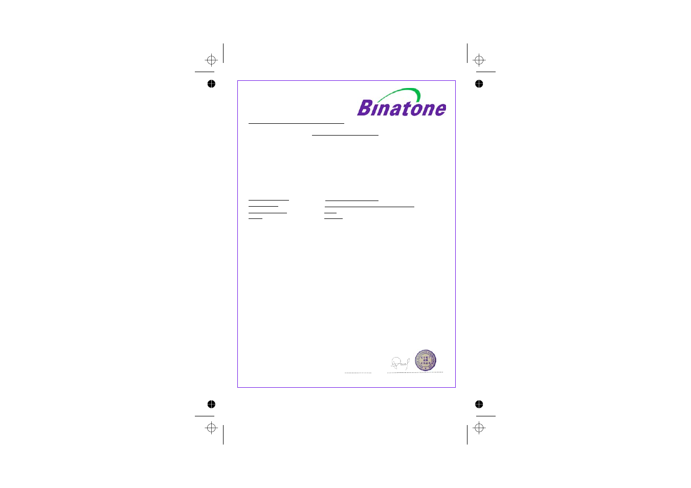 Declaration of conformity 52 | Binatone SYMPHONY 2210 User Manual | Page 56 / 57